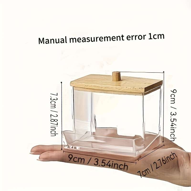 Chic Transparent Acrylic Organizer with Wooden Lid