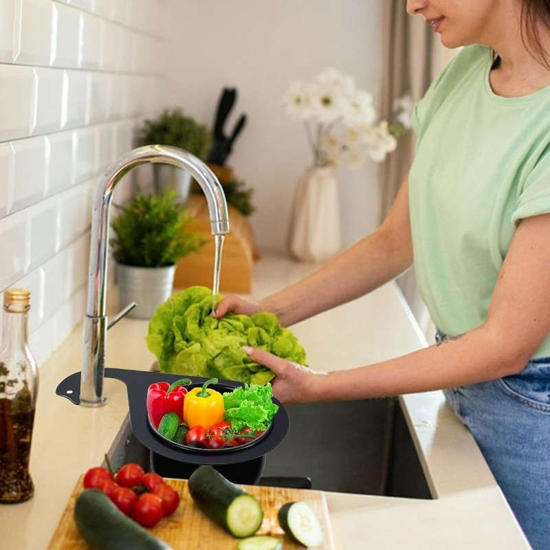 1pc Black Swan Stainless Steel Sink Strainer Basket