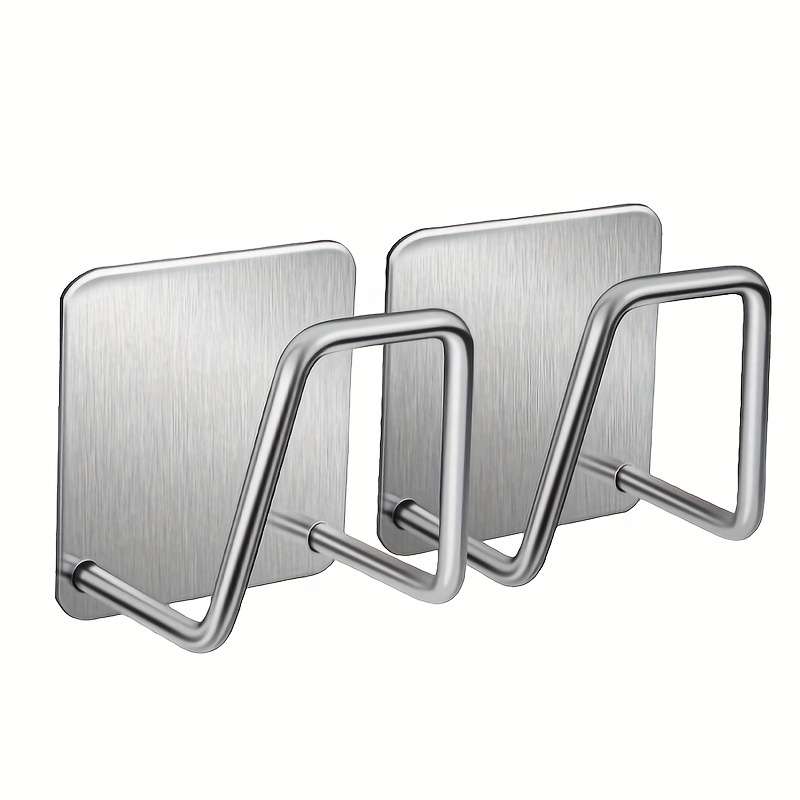 4pcs Wall-Mounted Stainless Steel Pot Lid Holder with Adhesive