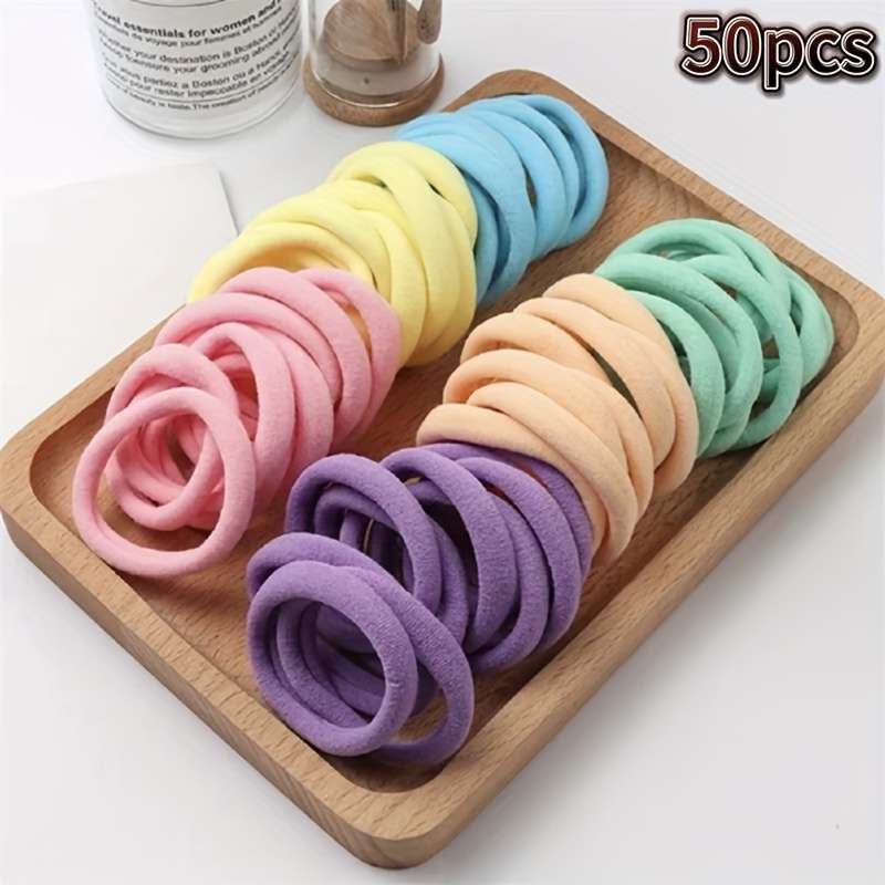 50pcs High Elastic Hair Ties French Thick Hair Ties for Women