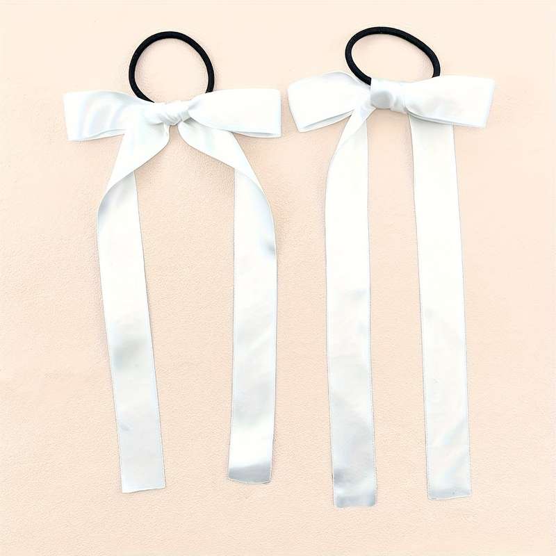 2pcs Elegant Ribbon Bowknot Hair Loops