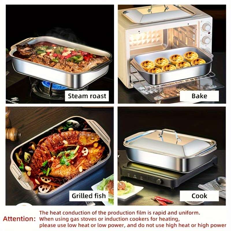 Stainless Steel Baking Tray With Lid