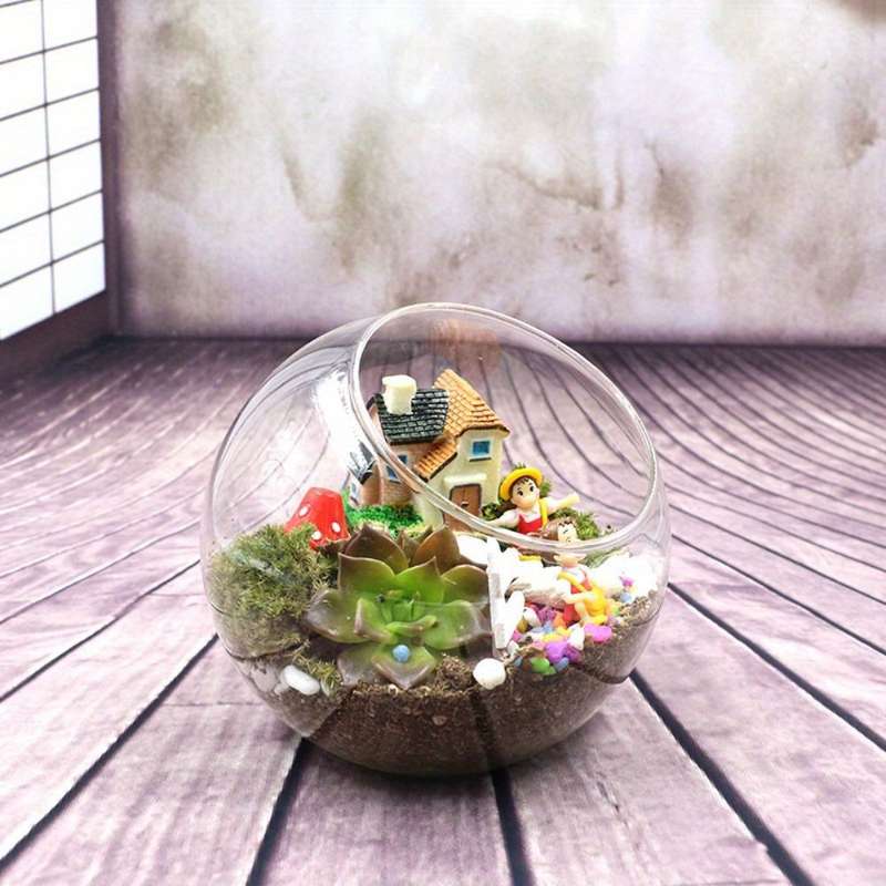 Elegant Clear Borosilicate Glass Ball Vase