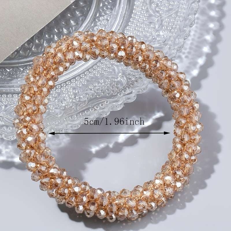 Crystal Handmade Beaded Hair Tie