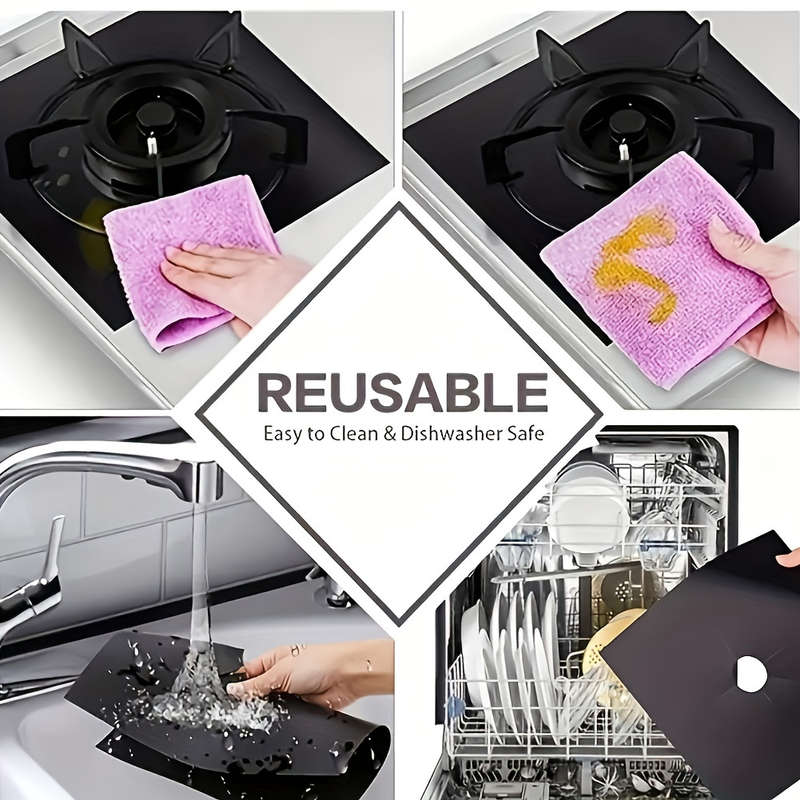 Set of 4 reusable stove covers for protecting stove surfaces