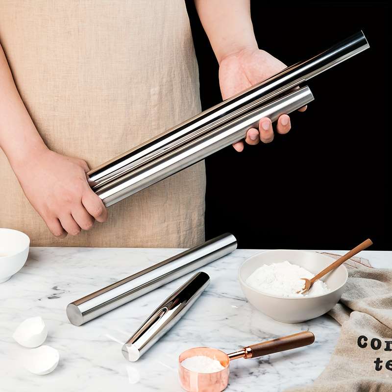 1pc Stainless Steel Rolling Pin - Durable