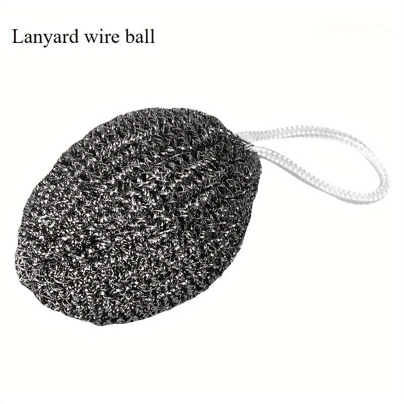 Stainless Steel Sponge Handle Scrub Brush Kitchen Cleaning Tool