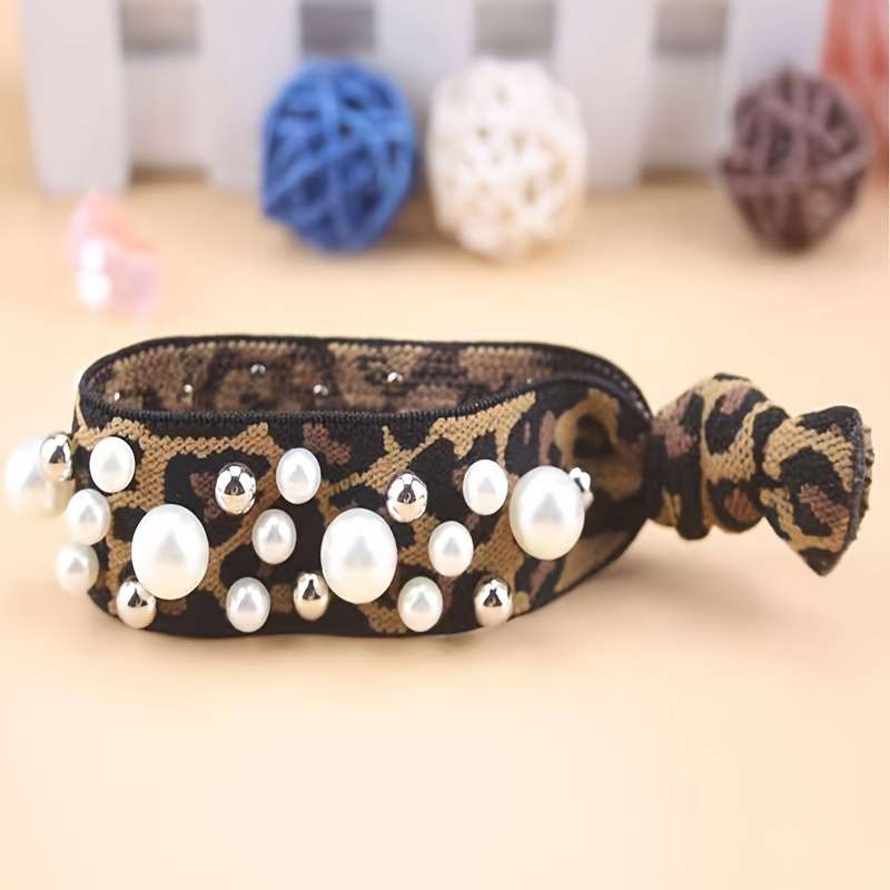 Vintage Leopard Print Elastic Hair Tie