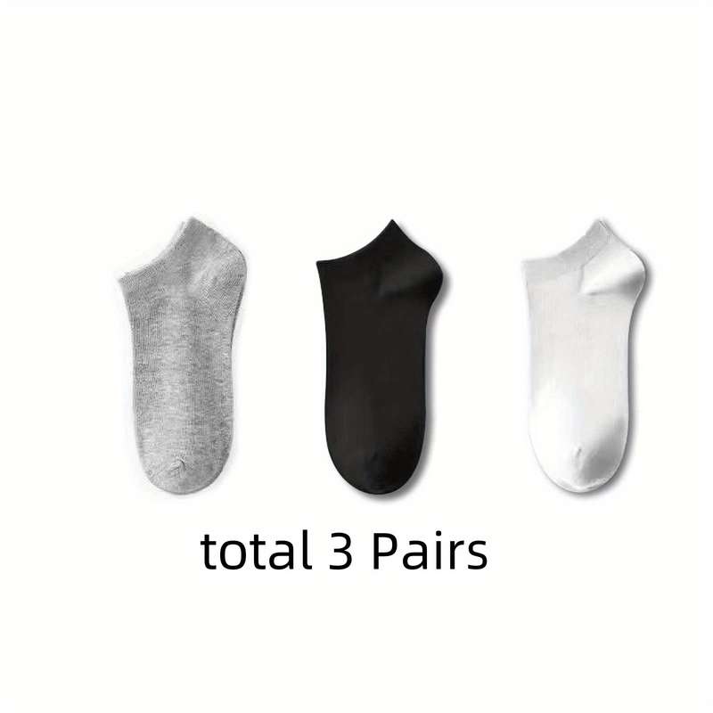 3 Pairs Of Men's Anti-Odor And Sweat-Wicking Low-Top Socks