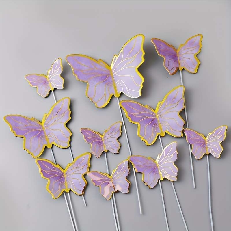 Set Of Cake Decoration Inserts With Exquisite Gold-Rimmed