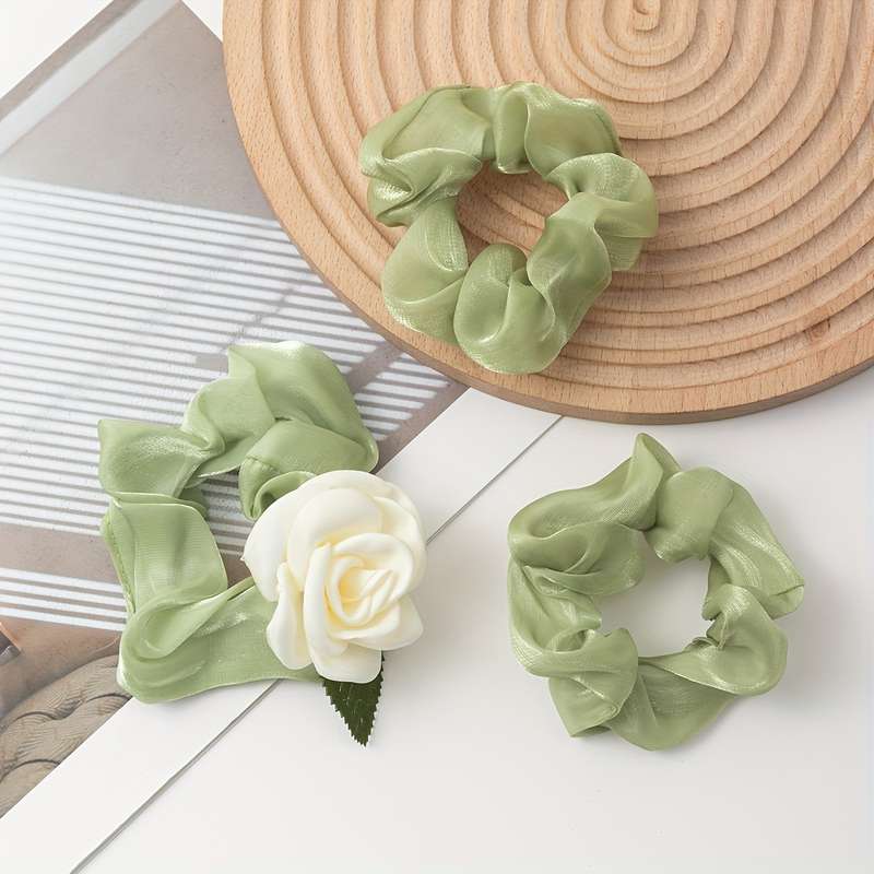 3pcs Elegant Camellia Flower Hair Ties Set