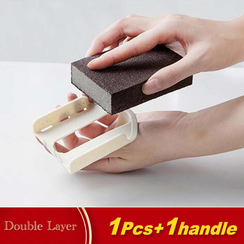 1 Pcs Reusable Carborundum Sponge With Handle