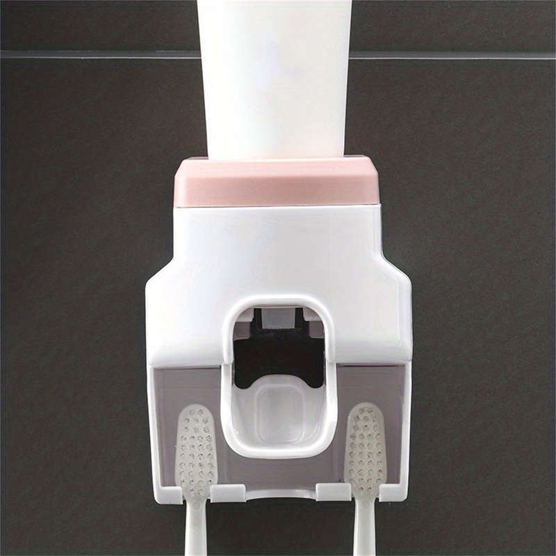 1pc Sleek White Wall-Mounted Toothbrush Holder