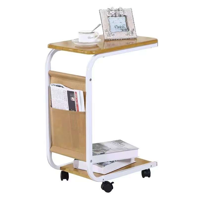 Portable Double-Layer Tea Table With Wheels