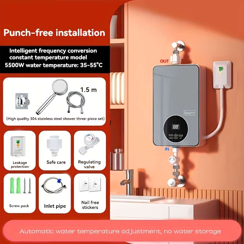 5500W 220V Electric Tankless Water Heater