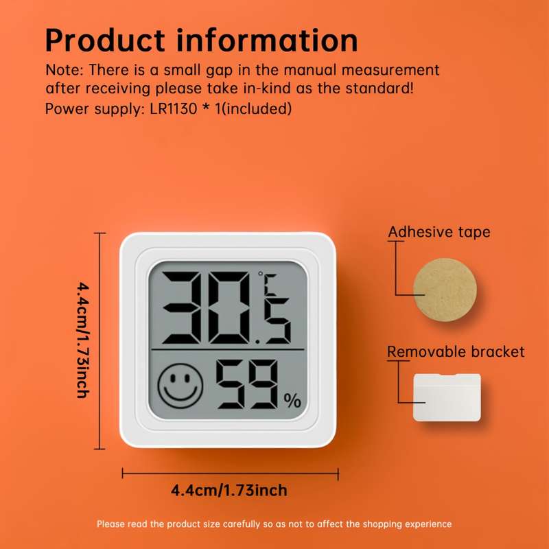 1-Pack Digital Thermometer Hygrometer