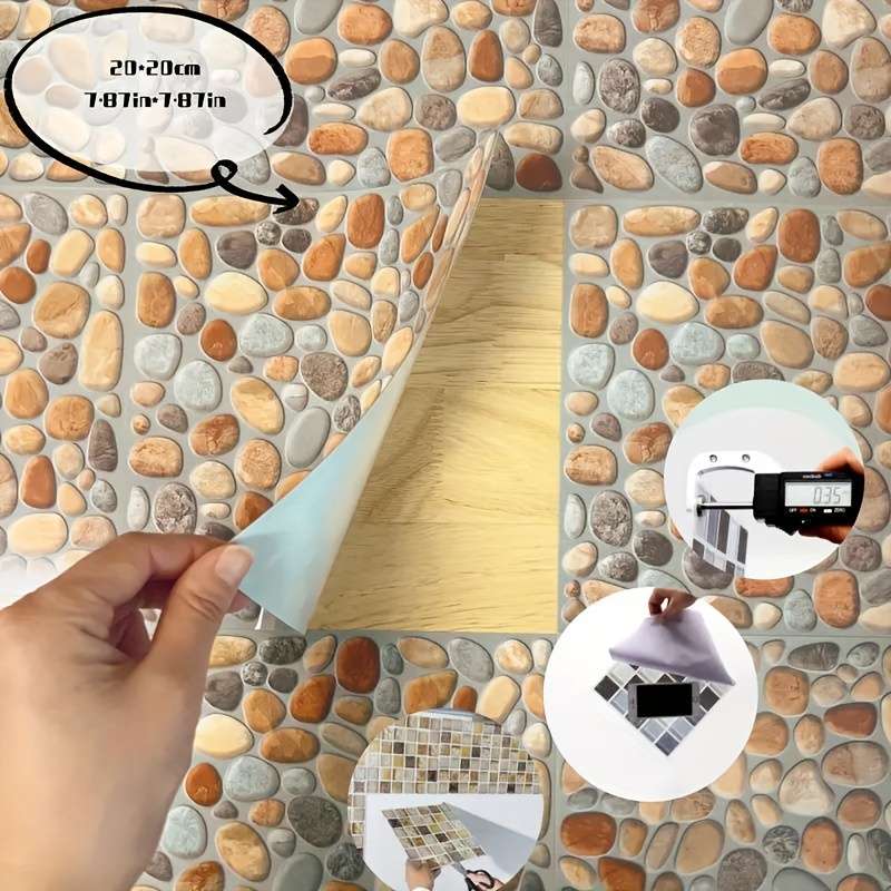 24 PCS Self-adhesive Marble Wall Stickers