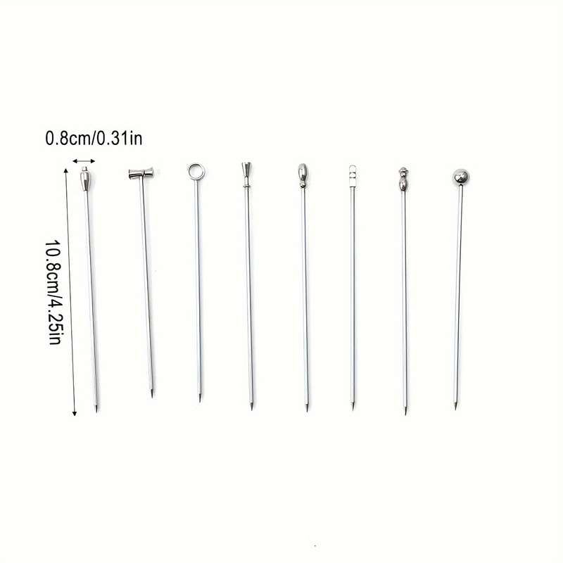 8-Piece Stainless Steel Cocktail Fruit Picks