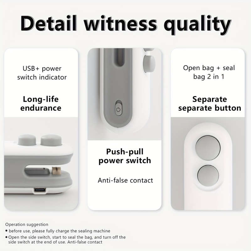 2 in 1 Rechargeable Mini Snack Bag Sealer