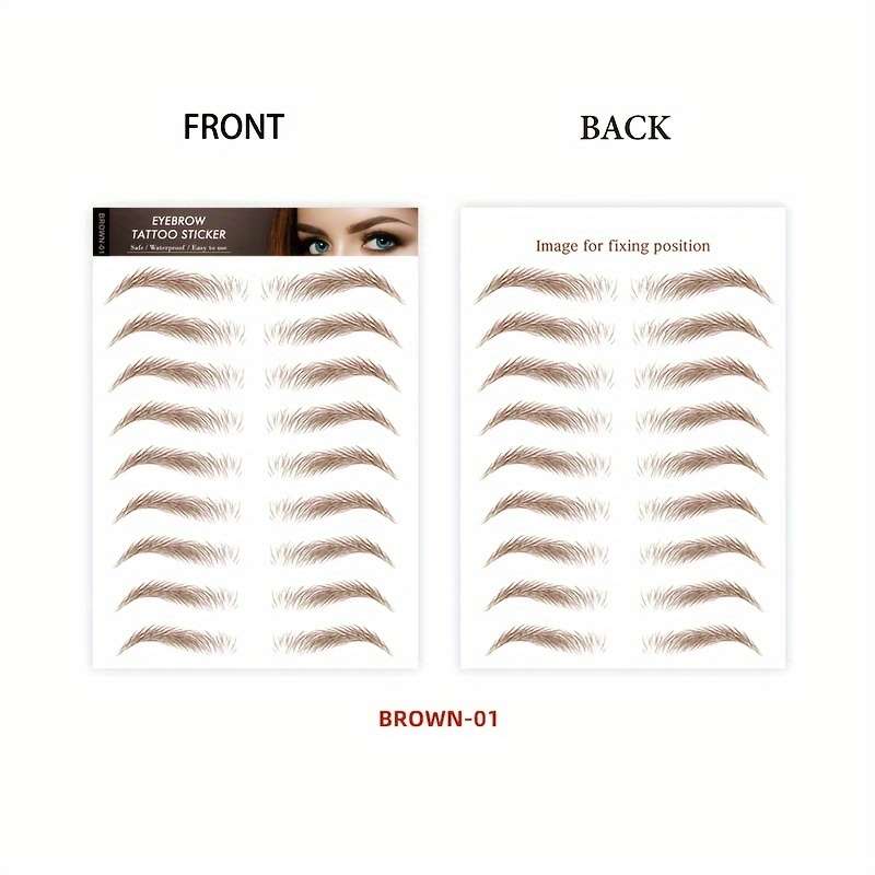 Brown Eyebrow Tattoo Stickers