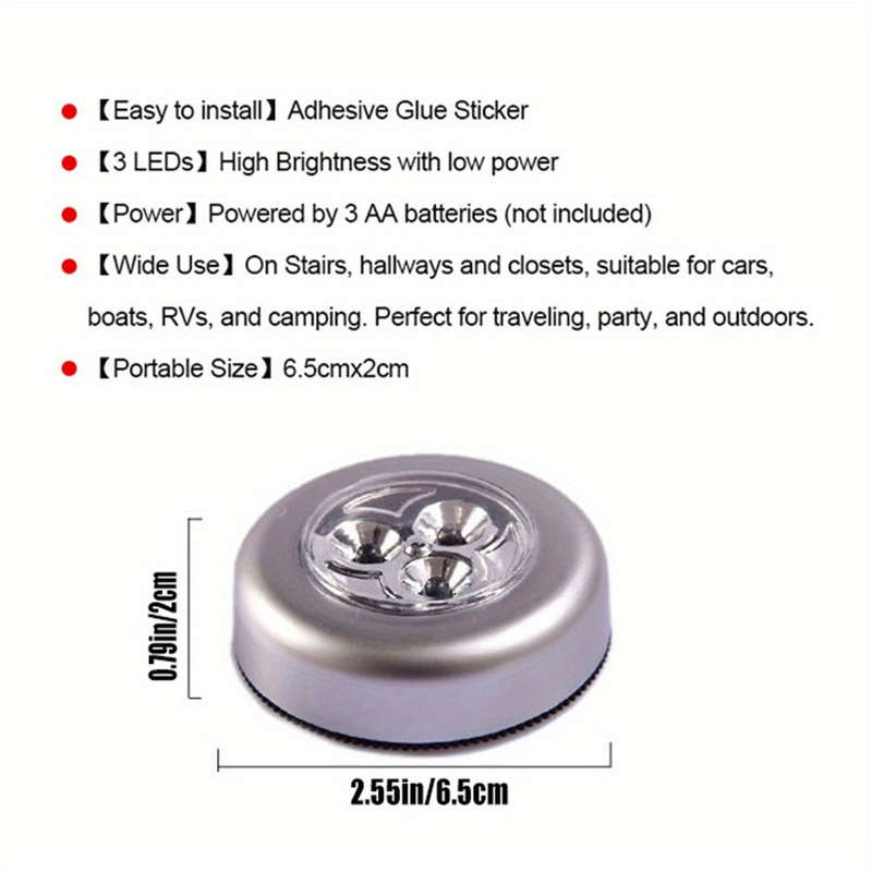 1pc Sleek Cordless LED Touch Light