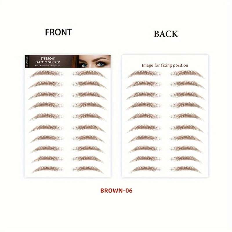 Brown Eyebrow Tattoo Stickers