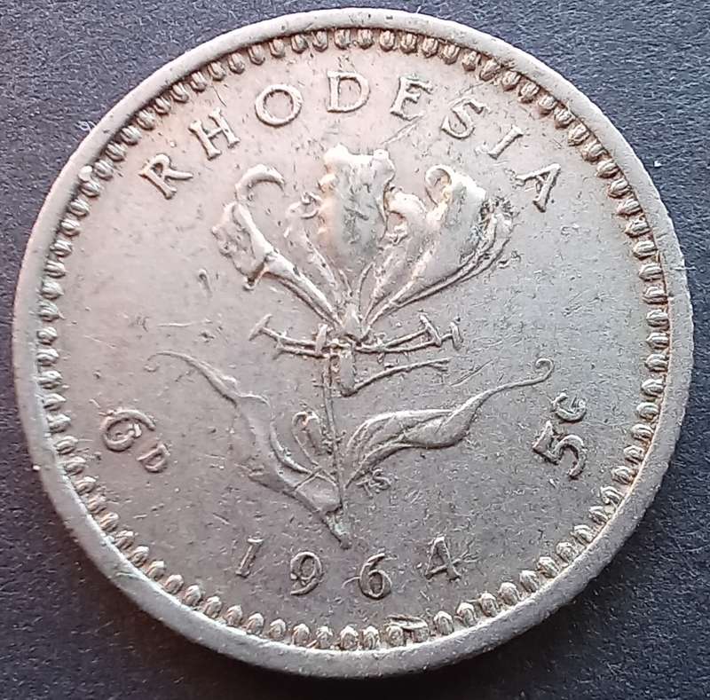 Rhodesia 1964 6d/5 Cents