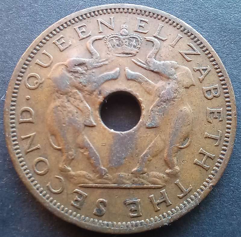 1961 Rhodesia & Nyasaland 1 Penny (Damaged)