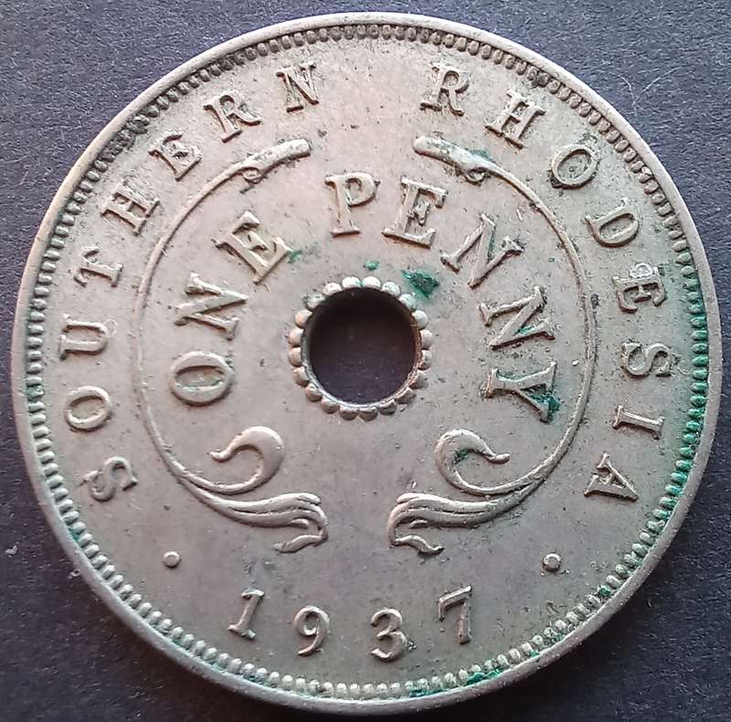 Southern Rhodesia 1937 nickel 1 penny