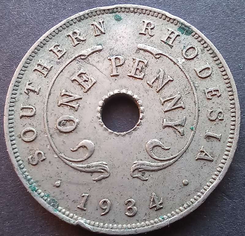 Southern Rhodesia 1934 Nickel 1 penny