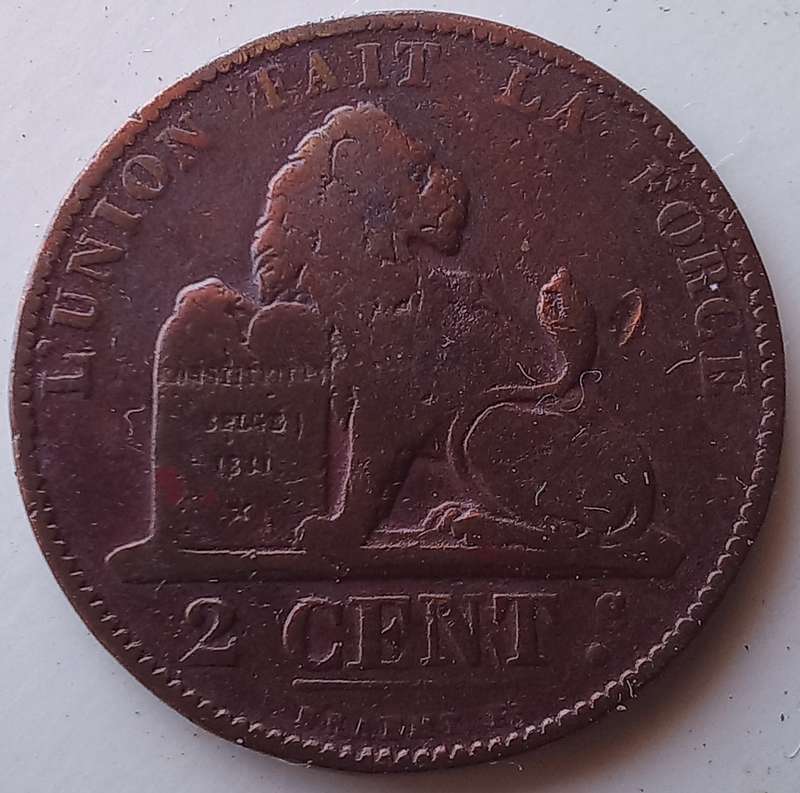 Belguim 1874 2 Cent