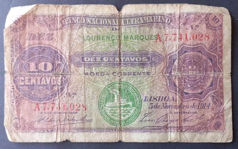 Mozambique 10 Centavos 1914