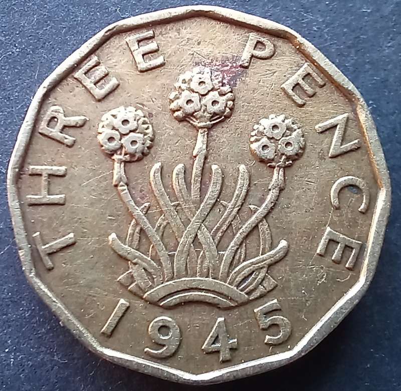Great Britain 1945 Three Pence