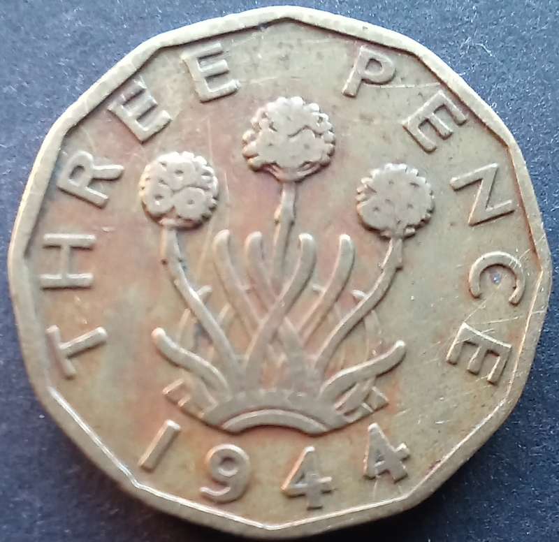 Great Britain 1944 Three Pence