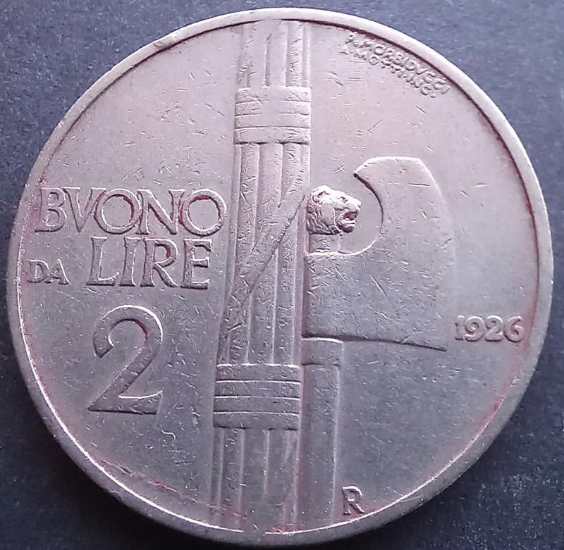 Italy 1926 R  2 Lire