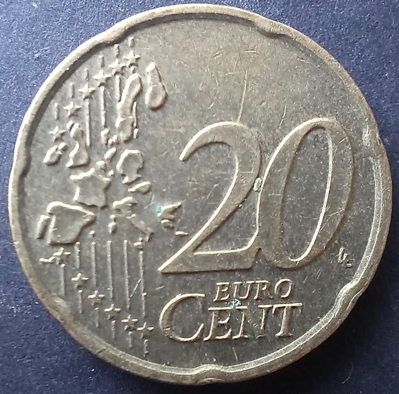 Netherlands 2002 20 Euro Cent