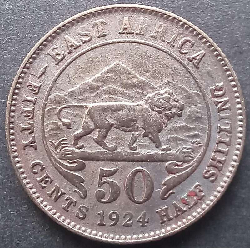 East Africa 1924 1/2 Shilling