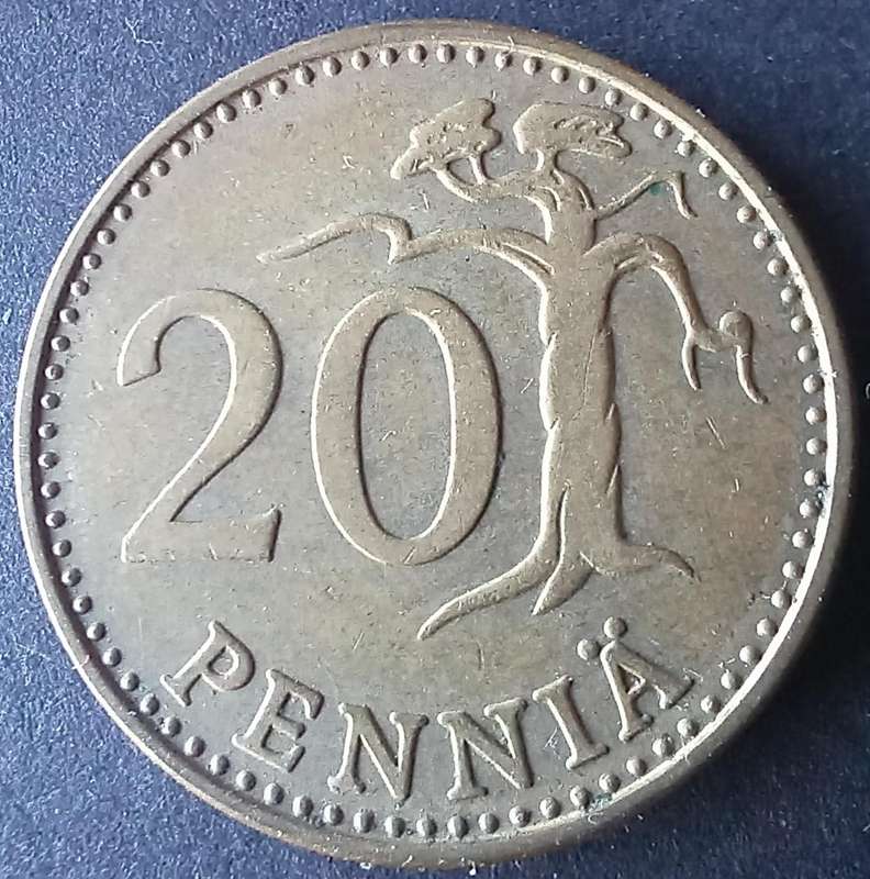 Suomen Tasavalta 20 Penny 1973 (Finland)