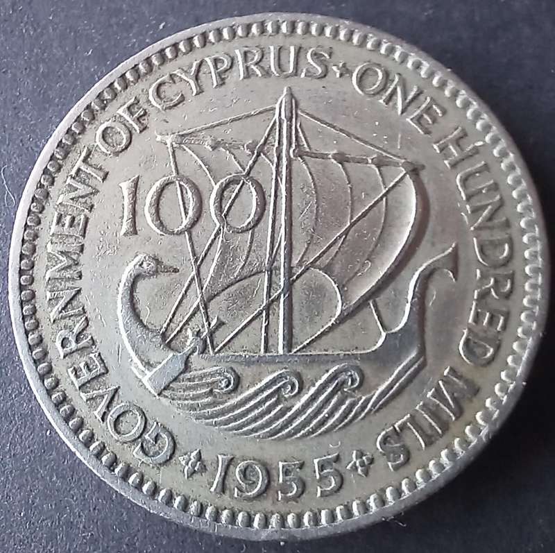 Cyprus 100 Mil 1955