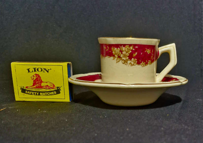 Burleigh miniature cup & saucer (demitasse)