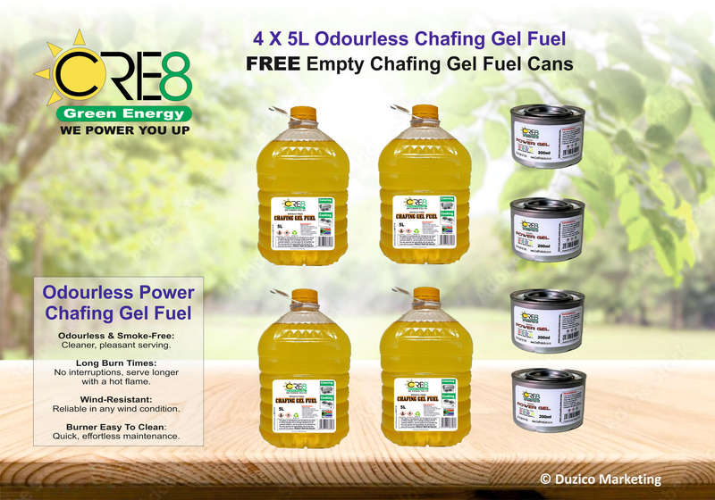4 X ODOURLESS Chafing Gel Fuel + 4 x FREE Chafing Gel Fuel Cans (FREE DELIVERY)