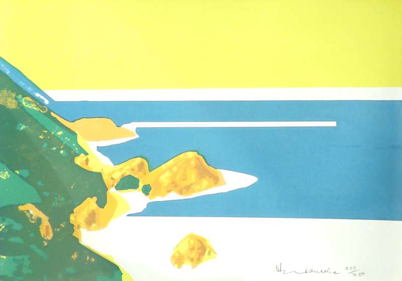 ULRICH SCWANECKE. SEASCAPE. A3. Hand printed silkscreen. Limited edition. Signed.