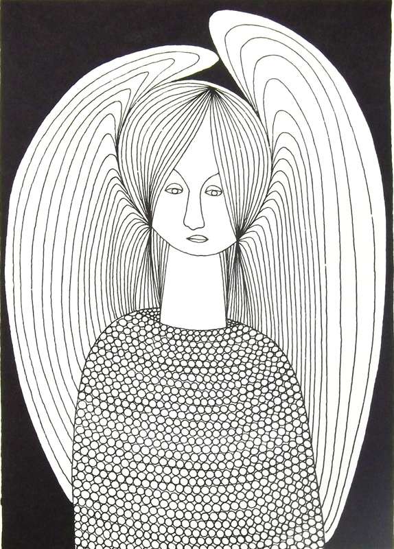 THELMA CHAIT. ENGEL. A3. Hand printed litho. Limited Edition. Signed.