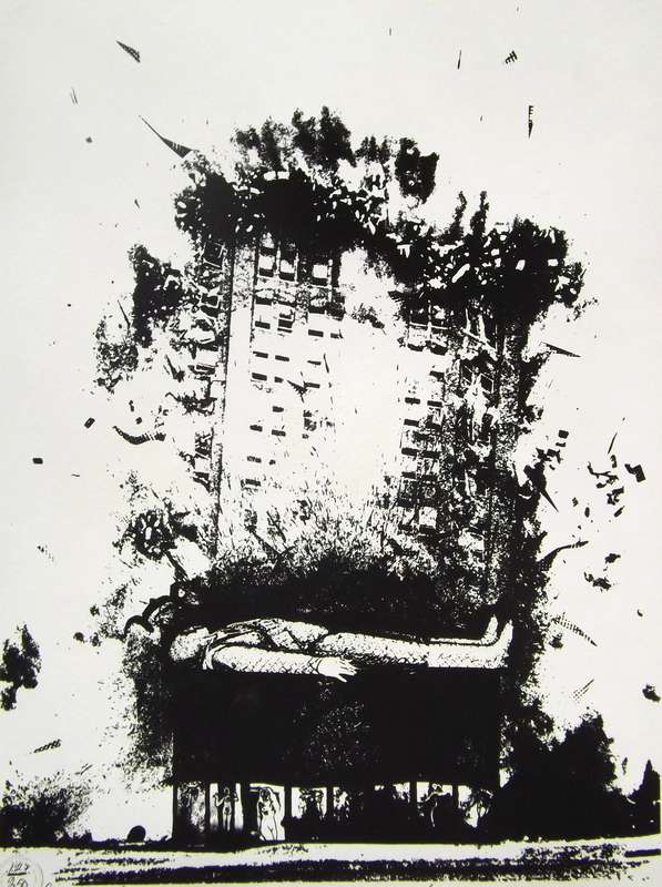 HARDY BOTHA. ONTPLOFFING. A3. Hand printed sikscreen. Limited Edition. Pencil signed.