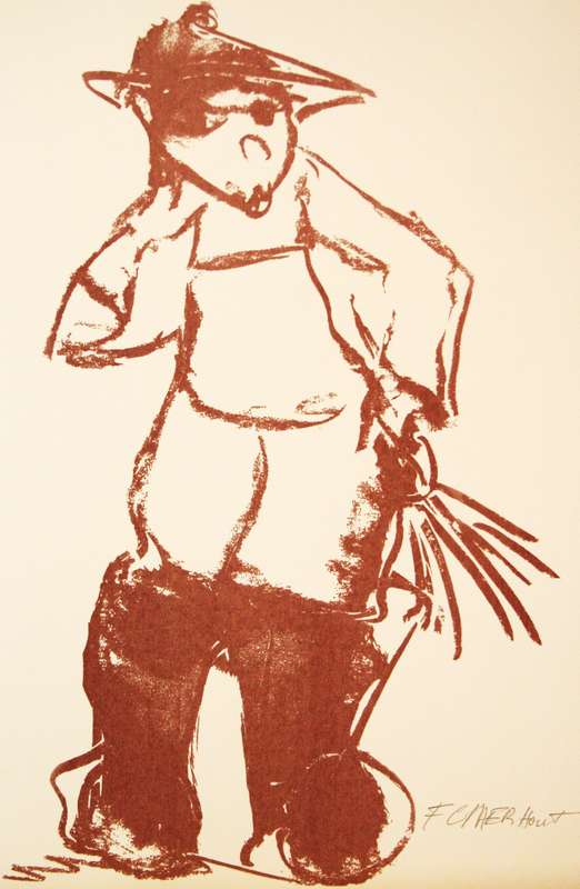 FRANS CLAERHOUT. DIE VELD IS MYNE. A3. Hand printed silkscreen, Limited edition. Signed.