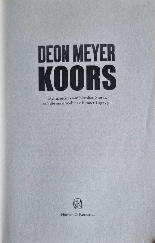 KOORS deur Deon Meyer