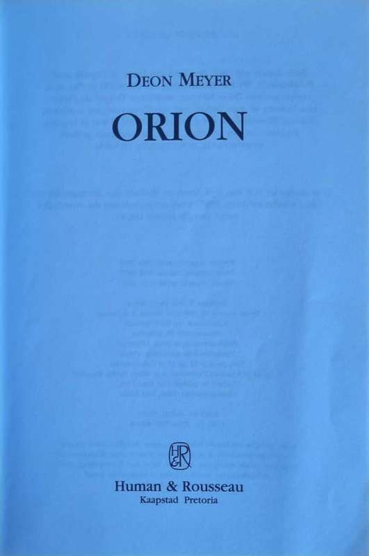 Orion by Deon Meyer