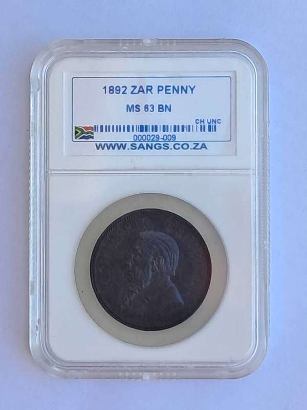 1892 Zar Penny. MS 63 BN