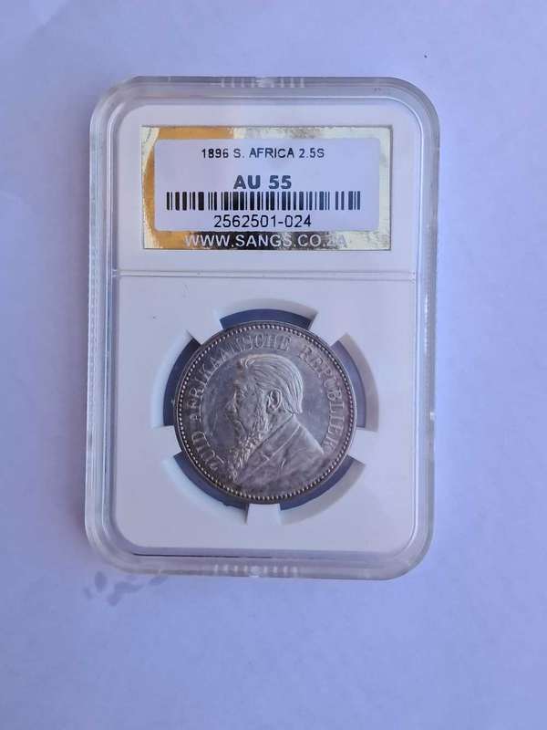 1896 2.5 Shilling AU 55