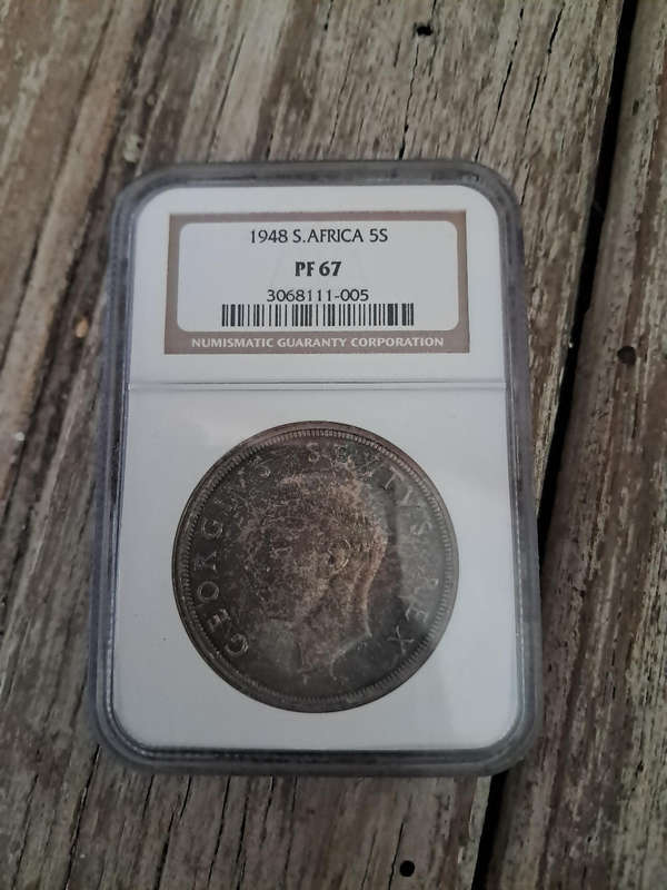 1948 5 Shillings. Very highly graded by the NGC. PF67!